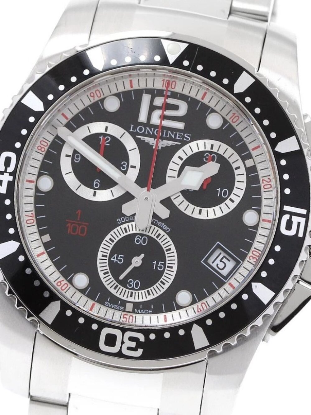 LONGINES Hydro Conquest L3.743.4 Chronograph black Dial Quartz Men's_916182